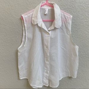 American Apparel Button Up Crop Tank
